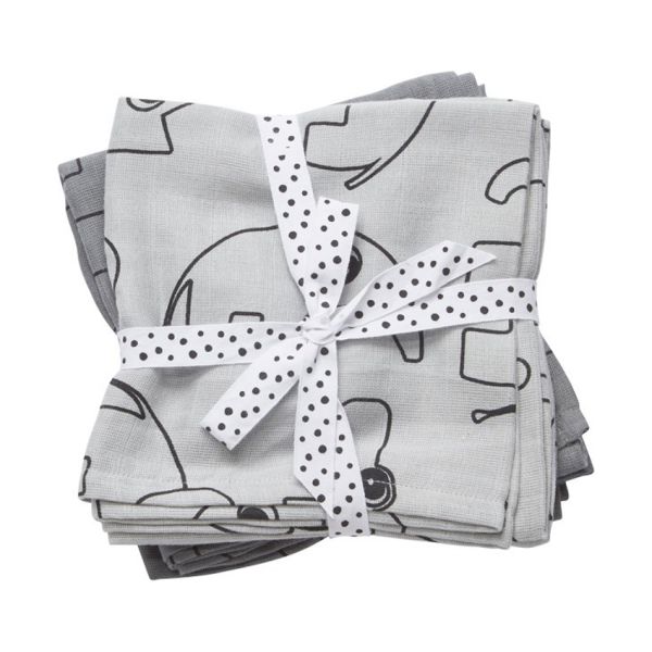 Done by Deer Contour Omslagdoek - 2 stuks - Grey Done by Deer Contour Omslagdoek - 2 stuks - Grey