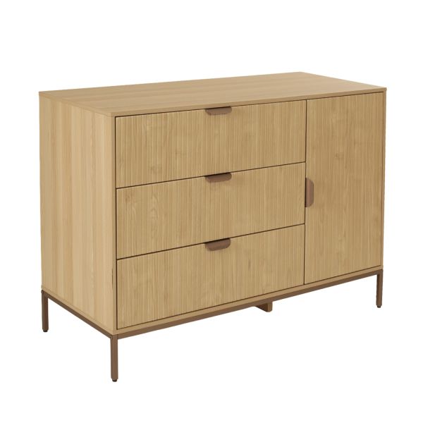 TWF Ledikant 70 x 140 + Commode 3 Laden 1 Deur + Hanglegkast - Java
