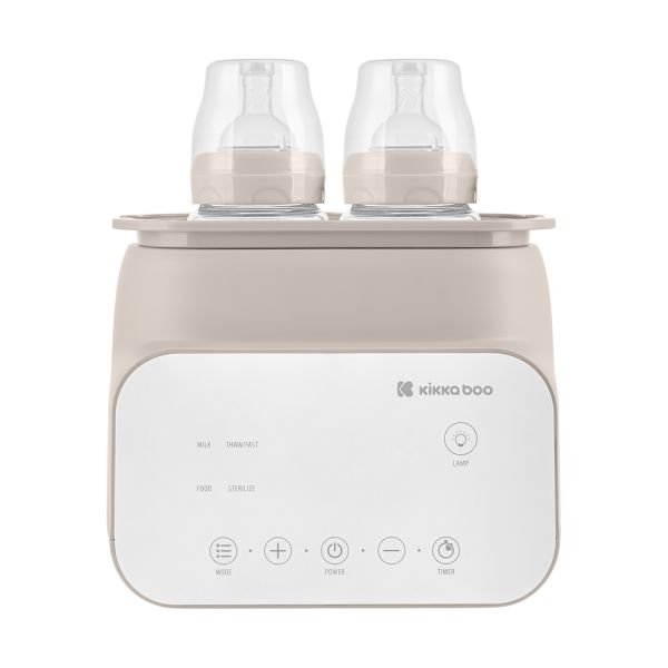 Kikkaboo Handy 4-in-1 Dubbele Flessenwarmer - Beige Kikkaboo Handy 4-in-1 Dubbele Flessenwarmer - Beige