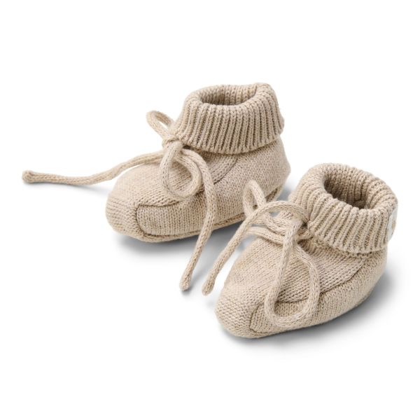 Little Dutch Gebreide Slofjes - Soft Beige Melée - 44-56