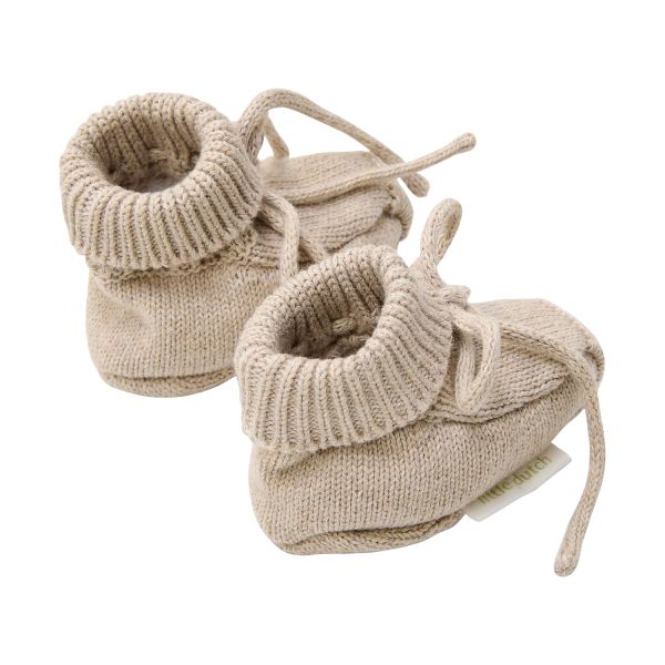 Little Dutch Gebreide Slofjes - Soft Beige Melée - 44-56