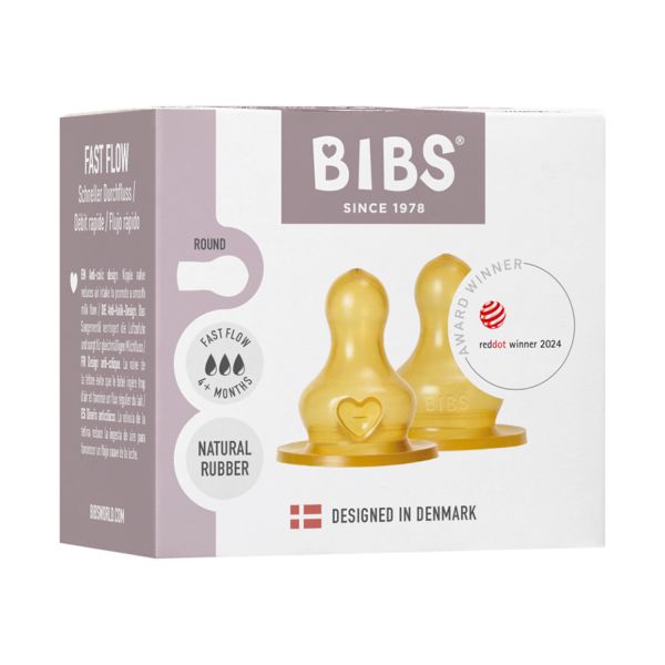 BIBS Fast Flow Flesspeen Rond - 2 Pack - Latex BIBS Fast Flow Flesspeen Rond - 2 Pack - Latex