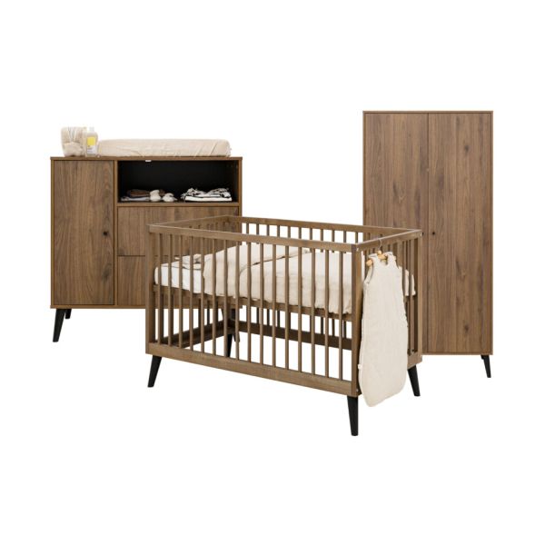 Bopita Ledikant 60 x 120 - Commode - 2‑Deurskast - Zara - Walnoot Bopita Ledikant 60 x 120 - Commode - 2‑Deurskast - Zara - Walnoot