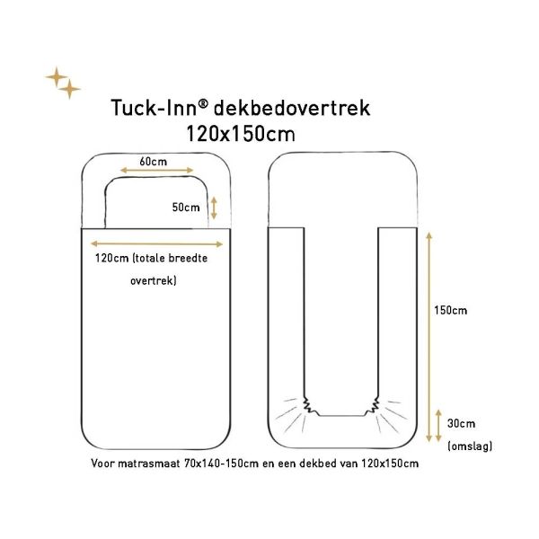 Witlof for kids Little Charm Tuck-Inn Dekbedovertrek - 120 x 150 cm Witlof for kids Little Charm Tuck-Inn Dekbedovertrek - 120 x 150 cm