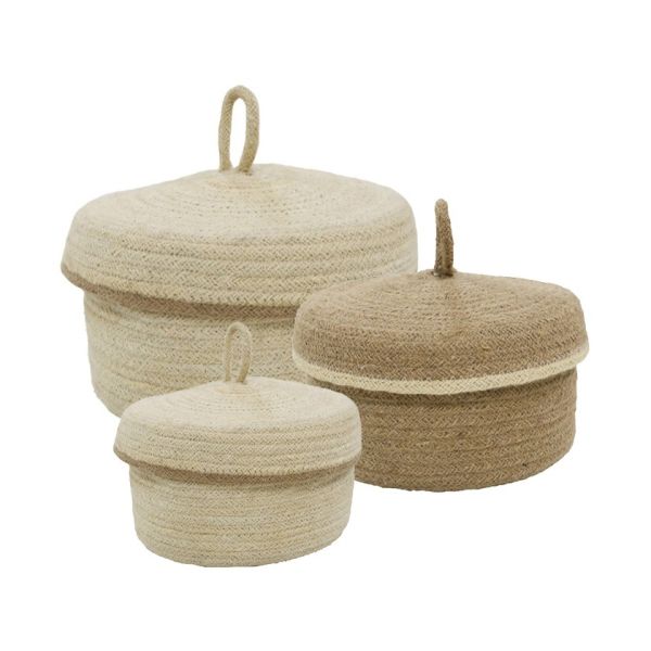 Puck Manden Set van 3 Natural Puck Manden Set van 3 Natural
