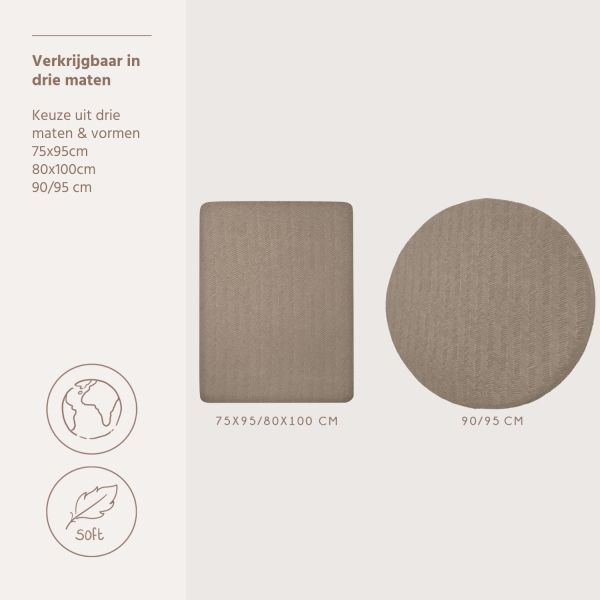 Meyco Deluxe Jacquard Chevron Boxmatrashoeslaken - 75 x 95 cm - Dark Taupe  
