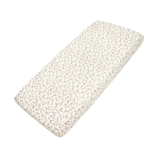 Meyco Flower Hoeslaken - 40 x 80/90 cm - Jersey - Roze Meyco Flower Hoeslaken - 40 x 80/90 cm - Jersey - Roze