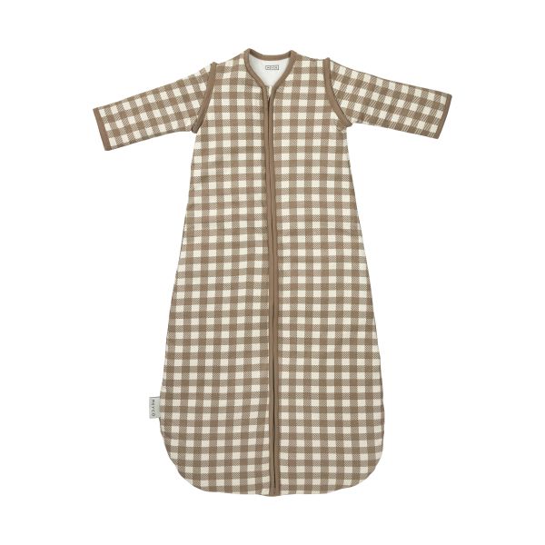 Meyco Vichy Square Gevoerde Slaapzak Met Afritsbare Mouwen - 60 cm - Jersey - Dark Taupe Meyco Vichy Square Gevoerde Slaapzak Met Afritsbare Mouwen - 60 cm - Jersey - Dark Taupe