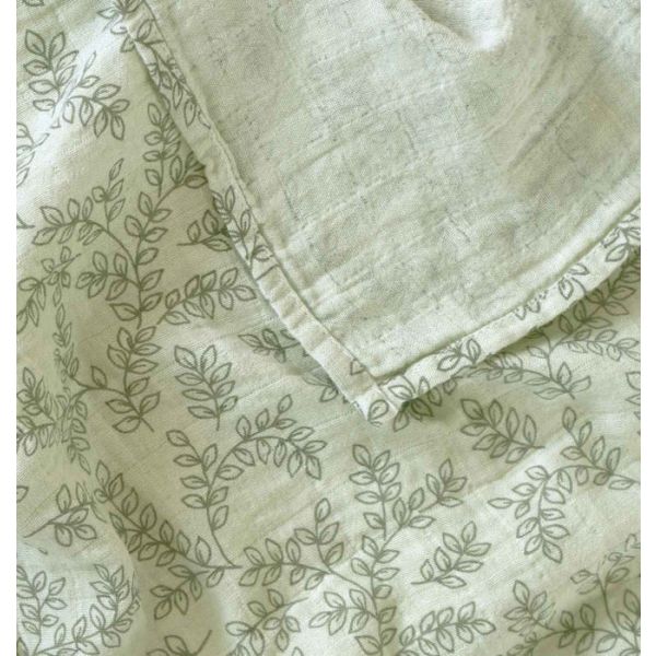 A Little Lovely Company Leaves Tetra Doek XL - Sage A Little Lovely Company Leaves Tetra Doek XL - Sage