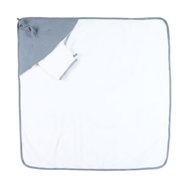Noukie's Lino Badcape - 75 x 75 cm - Blauw Noukie's Lino Badcape - 75 x 75 cm - Blauw