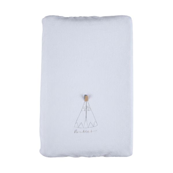 Noukie's Moon Feathers Aankleedkussenhoes - Wit