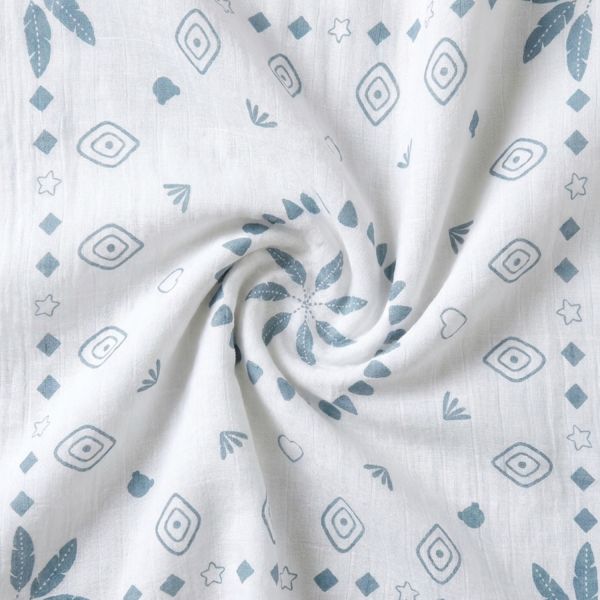Noukie's Moon Feathers Tetra Doeken - 3 Stuks - 70 x 70 cm - Beige/Blauw