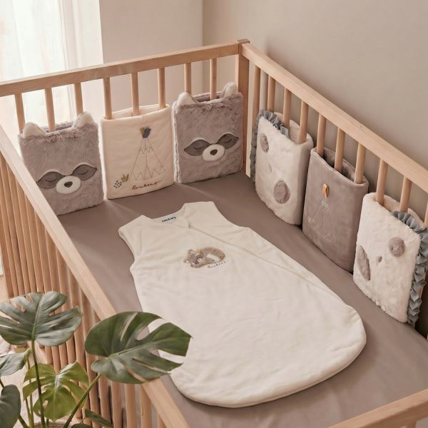 Noukie's Raku, Lino & Pico Bed- en Parkspijlbeschermers - 6 Stuks - Beige
