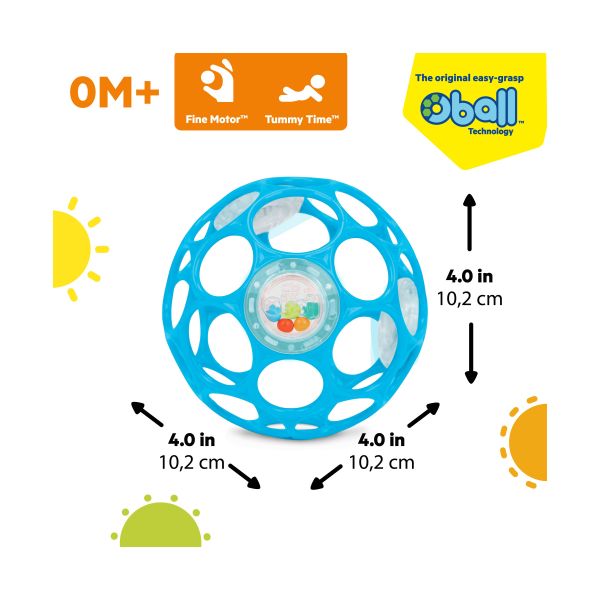Oball Rammelaar - Easy-Grasp Toy - Lichblauw Oball Rammelaar - Easy-Grasp Toy - Lichblauw