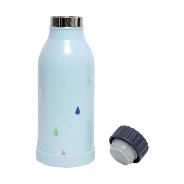 Petit Monkey RVS Thermosfles - Drops Blue - 350 ml