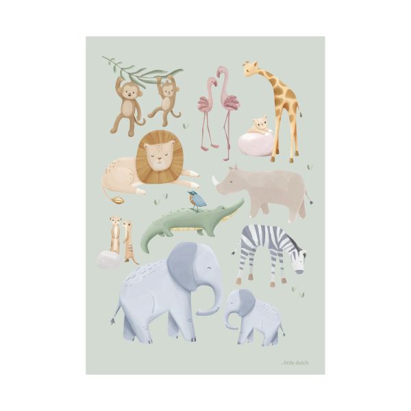 Little Dutch Safari Friends Poster - A3