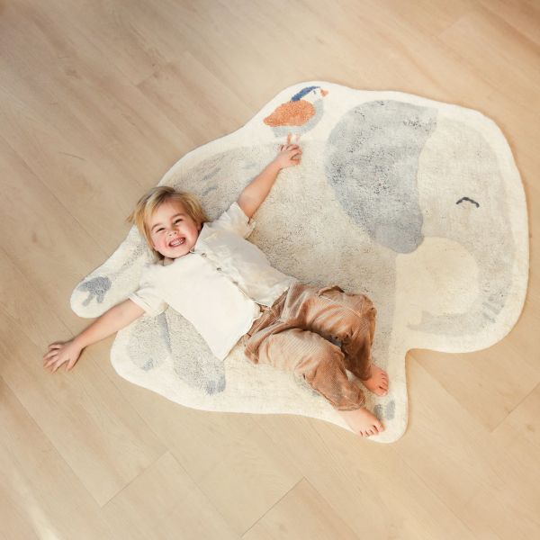 Little Dutch Olifant Vloerkleed - 120 x 110 cm - Grijs