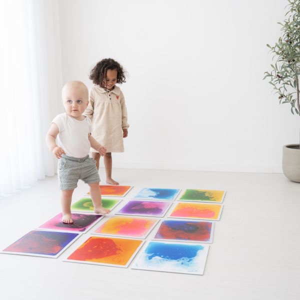 Sense2Play Sensorische Vloeistoftegels - 4 Stuks Sense2Play Sensorische Vloeistoftegels - 4 Stuks