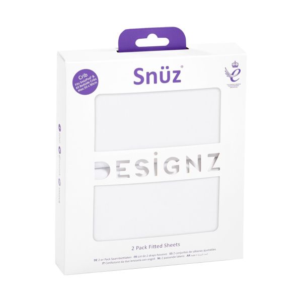 Snuz Crib Fitted Sheets White 2-Pack Snuz Crib Fitted Sheets White 2-Pack