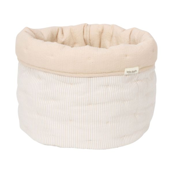 Little Dutch Pure Commodemandje Groot - Soft Beige Streep Little Dutch Pure Commodemandje Groot - Soft Beige Streep
