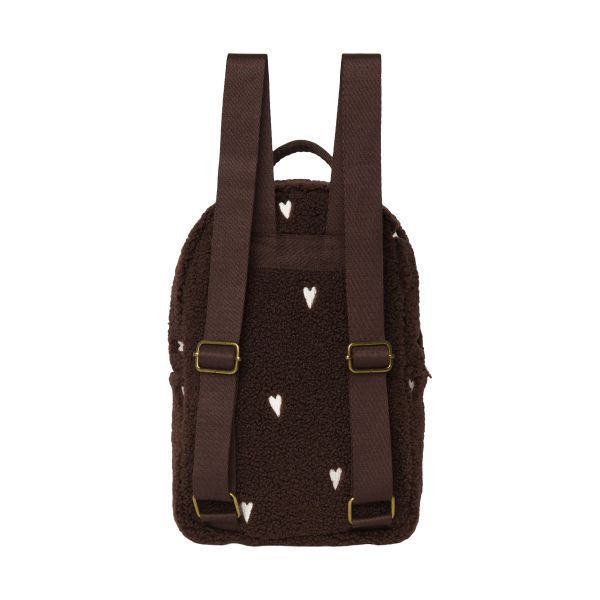 Studio Noos Teddy Hearts Mini Rugzak - Chocolate