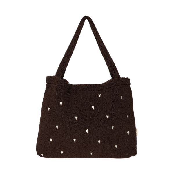 Studio Noos Teddy Mom Bag - Hearts Chocolate Studio Noos Teddy Mom Bag - Hearts Chocolate