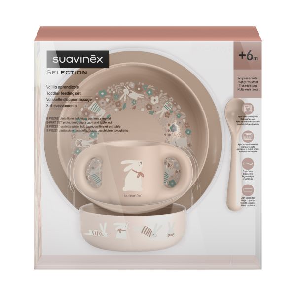 Suavinex Wonderland Eetset - Konijn Roze Suavinex Wonderland Eetset - Konijn Roze