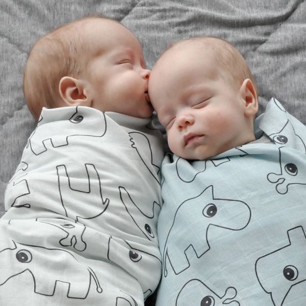 Done by Deer Contour Omslagdoek - 2 stuks - Grey Done by Deer Contour Omslagdoek - 2 stuks - Grey