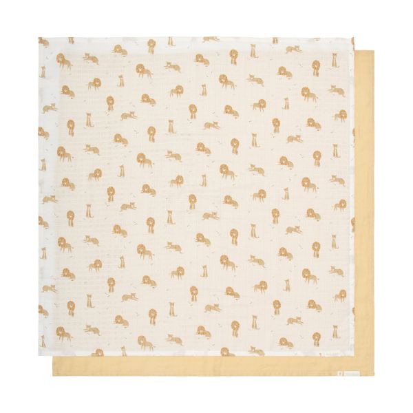 Little Dutch Safari Leo Omslagdoek Set - 70 x 70 cm - Geel Little Dutch Safari Leo Omslagdoek Set - 70 x 70 cm - Geel