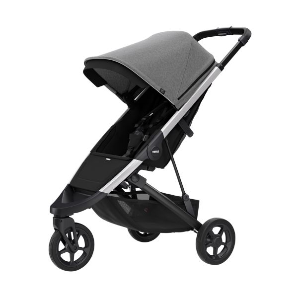 Thule Spring Stroller Aluminium Inclusief Canopy Grey Melange Thule Spring Stroller Aluminium Inclusief Canopy Grey Melange
