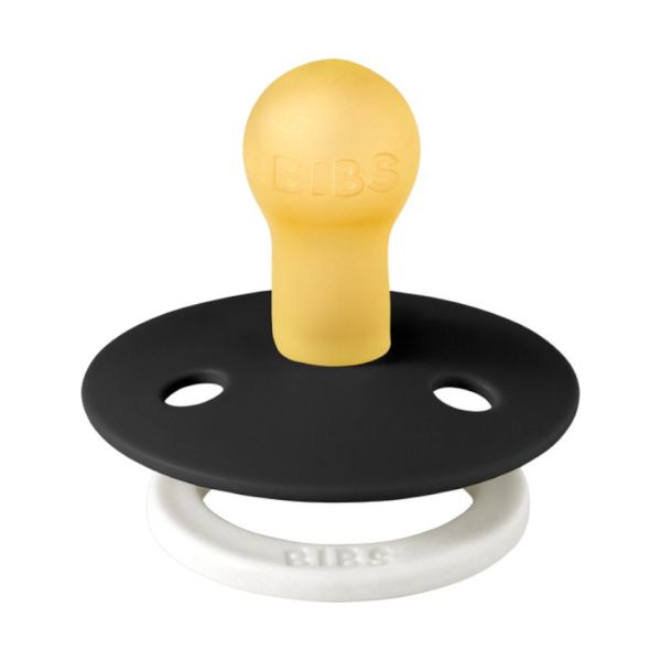 BiBs Glow In The Dark Fopspeen - Rond - Flow Pack - 18+ Mnd - Black