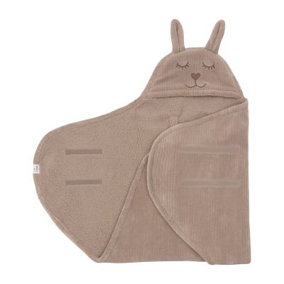 Jollein Wikkeldeken - Milky Coffee - Bunny Cloudy Rib Jollein Wikkeldeken - Milky Coffee - Bunny Cloudy Rib