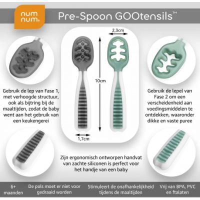 NumNum Pre-Spoons Storm Grey + Glacier Green NumNum Pre-Spoons Storm Grey + Glacier Green