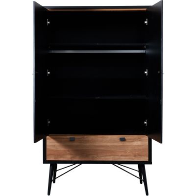 TWF Hanglegkast 2-deurs Retro Black TWF Hanglegkast 2-deurs Retro Black
