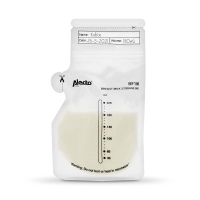 Alecto Moedermelk Bewaarzakjes - BF100 - 220 ml - 100 stuks Alecto Moedermelk Bewaarzakjes - BF100 - 220 ml - 100 stuks