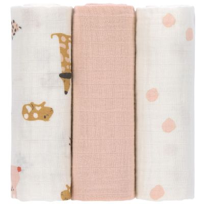 Lässig Swaddle & Burp Blanket L Little Mateys 85 x 85 cm 3-Pack