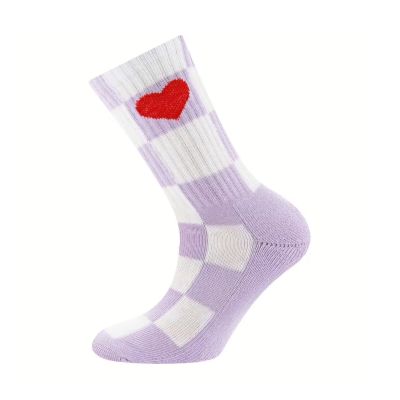 Ewers Tennissokken - Heart/Check - Lilac