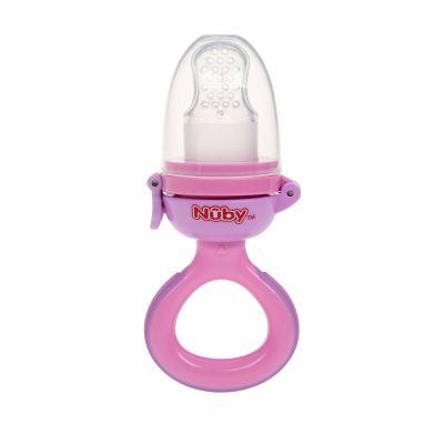 Nûby Sabbelzakje Nibbler Siliconen Roze 6mnd+