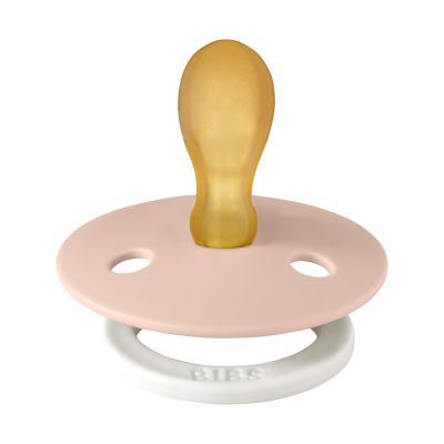 BiBs Glow In The Dark Retro Fopspeen - Rond - 2 Stuks - 0-6 Mnd - Blush/Vanilla