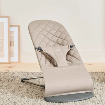 BabyBjörn Bliss Wipstoel - Geweven Klassiek Quilt - Zandgrijs