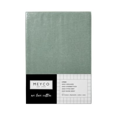 Meyco Ledikanthoeslaken Jersey Stone Green 60 x 120 cm (2-Pack)