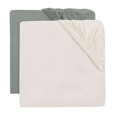 Jollein Hoeslaken Jersey - 40/50x80/90 cm - 2 Stuks - Sea Green/Ivory Jollein Hoeslaken Jersey - 40/50x80/90 cm - 2 Stuks - Sea Green/Ivory