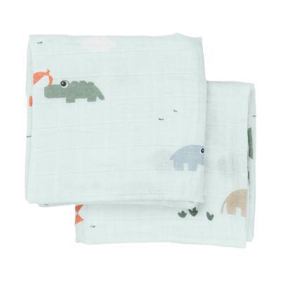 Done By Deer Playground Multidoek - 2-Pack - Tetra - Blue Done By Deer Playground Multidoek - 2-Pack - Tetra - Blue