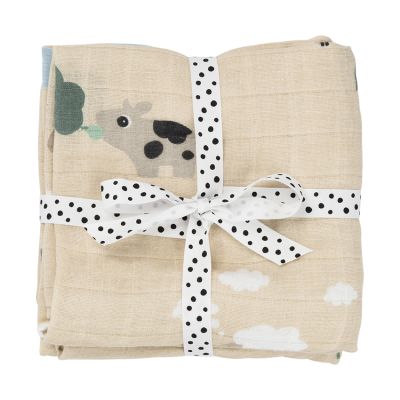 Done By Deer Tiny Farm Multidoek - 2-Pack - Tetra - Sand 