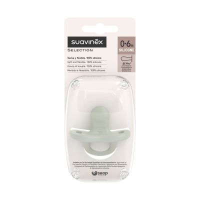 Suavinex Colour Essence SX Pro Fopspeen Symmetrisch - 0-6Mnd - Silicone - Groen Suavinex Colour Essence SX Pro Fopspeen Symmetrisch - 0-6Mnd - Silicone - Groen
