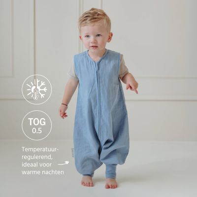 Meyco Studio Jumper Ongevoerd Linnen Jeans Blue 104 cm
