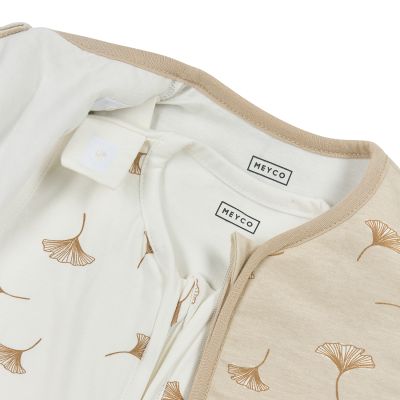 Meyco Slaapzak 4-Seizoenen Deluxe - One Size - Jersey - Ginkgo - Soft Sand Meyco Slaapzak 4-Seizoenen Deluxe - One Size - Jersey - Ginkgo - Soft Sand