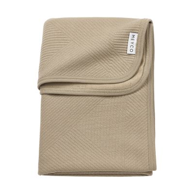Meyco Gebreide Jacquard Flannel Deken – 75x100 cm – Pure Taupe