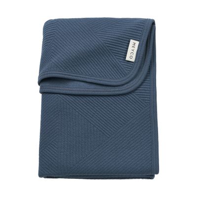 Meyco Gebreide Jacquard Flannel Deken – 100x150 cm – Pure Indigo