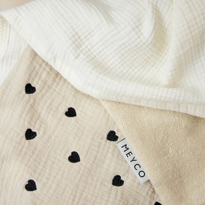 Meyco Deken Borduur Pre-Washed - 100 x 150 cm - Hydrofiel/Badstof - Sweet Heart Soft Sand Meyco Deken Borduur Pre-Washed - 100 x 150 cm - Hydrofiel/Badstof - Sweet Heart Soft Sand